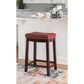 Linon Home Decor Claridge Counter Stool with Red Cushion in Dark Brown, , large