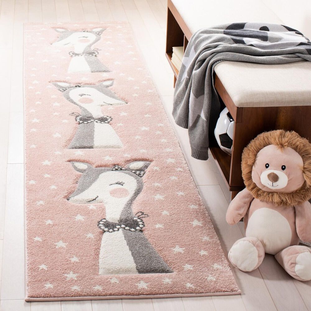 Safavieh Carousel CRK191P 2&#39;3&quot; x 6&#39; Pink and Ivory Kids Runner, , large