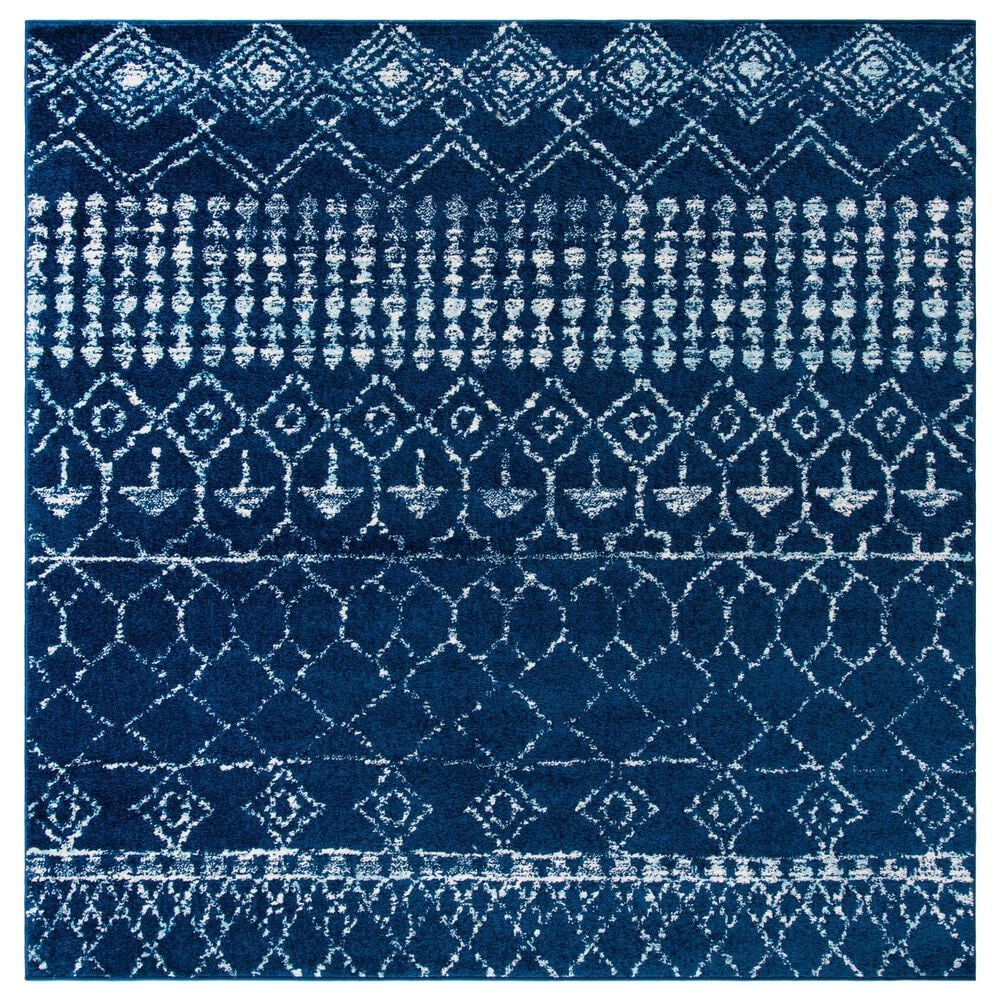 Safavieh Tulum Transitional 6"7" Square Navy and Ivory Area Rug, , large