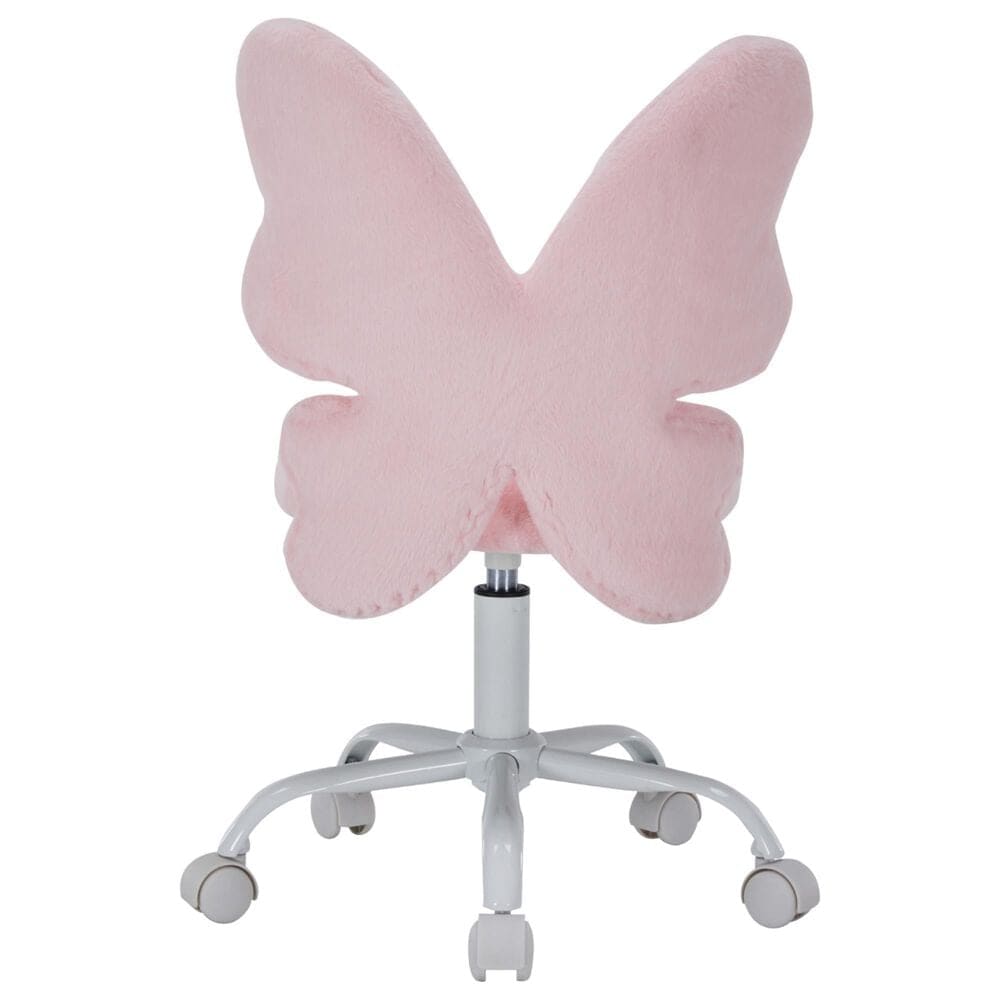 Impressions Vanity Kids' Alexia Swivel Vanity Chair with Pink Cushion in Silver, , large