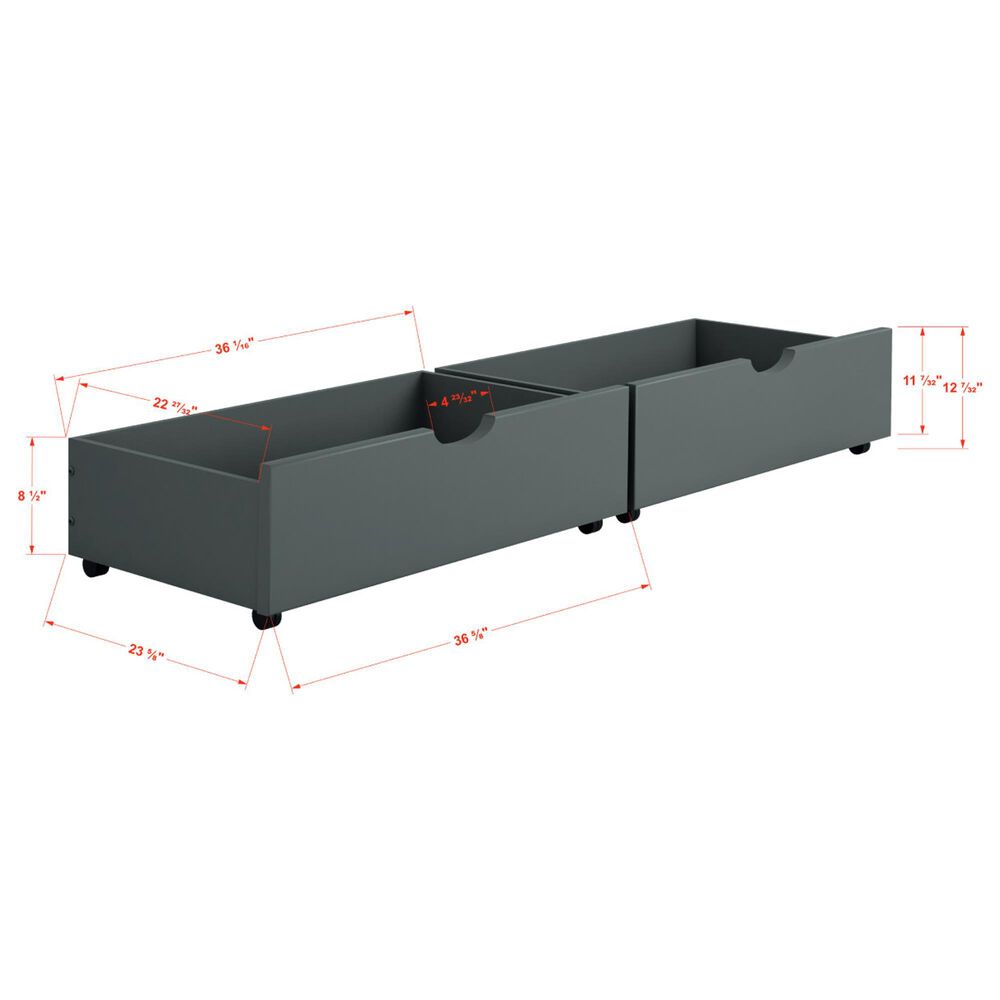 Forest Grove Dual Underbed Drawer in Dark Grey, , large