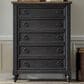 Belle Furnishings 5-Drawer Chest in Black and Dusty Taupe, , large