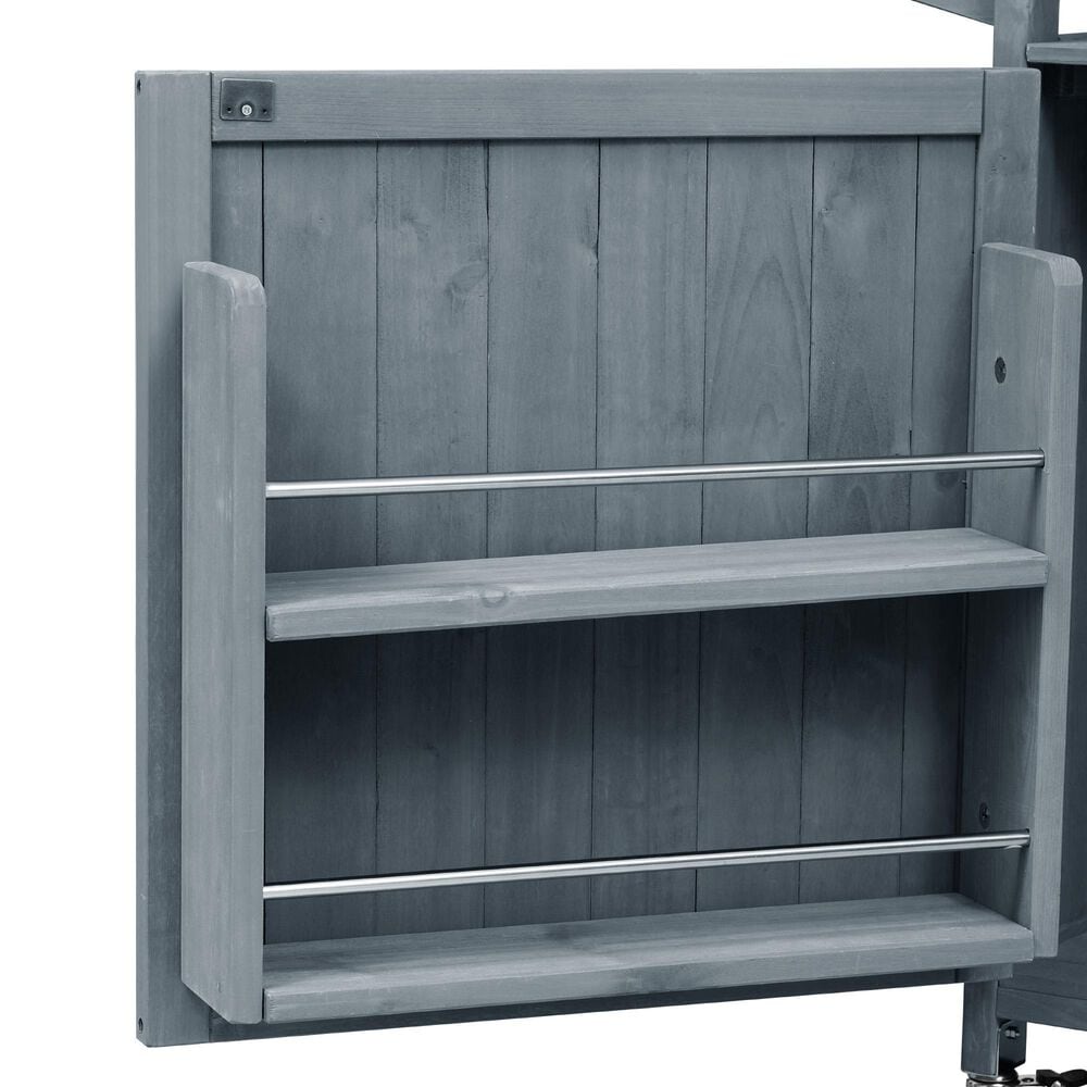 HOMLUX 53" Outdoor Kitchen Island in Grey Blue and Stainless Steel, , large