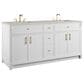 James Martin Bellshire 72" Double Bathroom Vanity in Bright White with 3 cm Siberian Silestone Top, Rectangular Sinks and FreePower Wireless Charger, , large