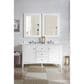 James Martin Vanities Palisades 60" Double Bathroom Vanity in Bright White with 3 cm Carrara White Marble Top and Rectangular Sinks, , large