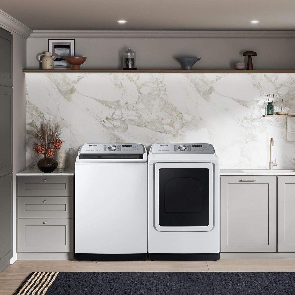 Samsung 5.1 Cu. Ft. Large Capacity Smart Top Load Washer with ActiveWave Agitator and Super Speed Wash in White, , large