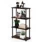 HOMLUX Turn-N-Tube 4-Tier Multipurpose Shelf Display Rack in Walnut and Brown, , large