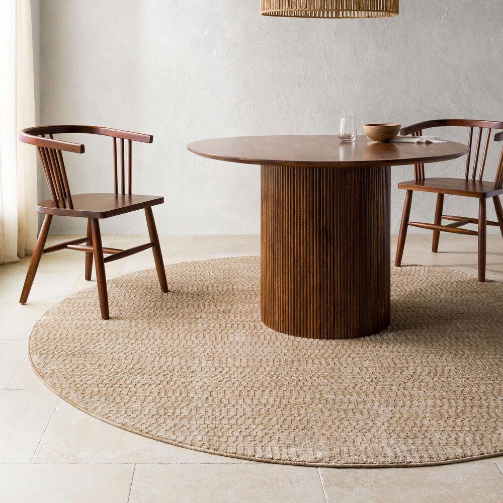 Surya Masterpiece MPC-2304 Beige, Tan and Medium Brown 5&#39;3&quot; Round Area Rug, , large