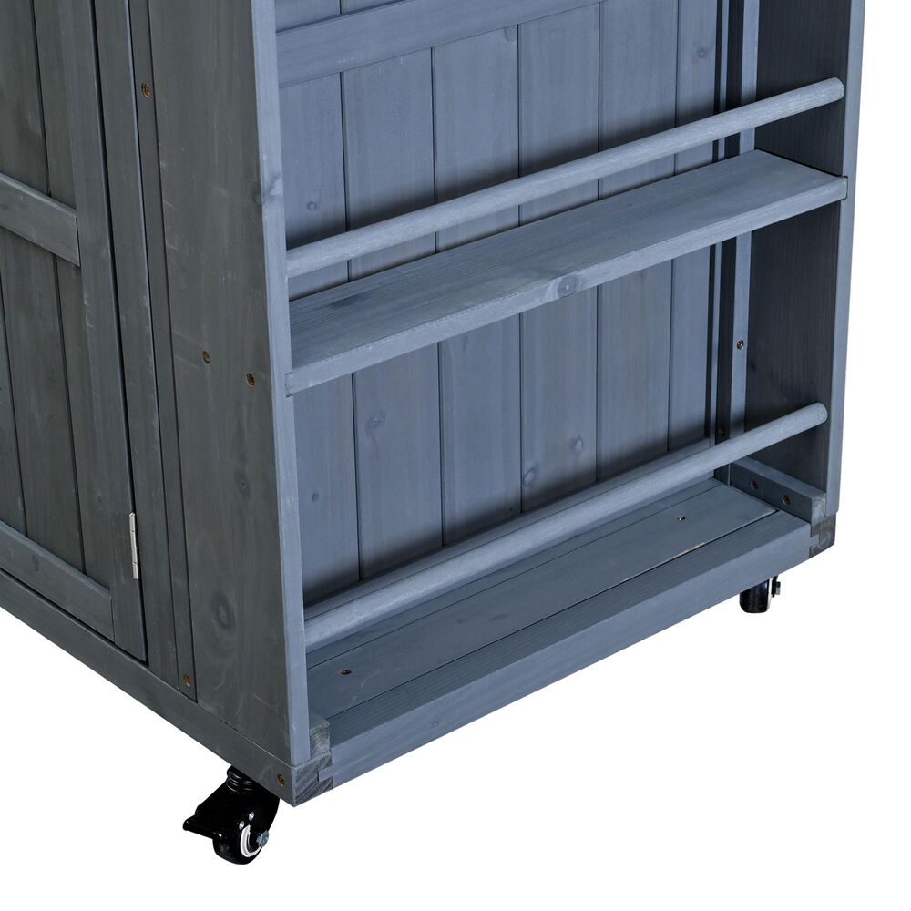 HOMLUX 41.9" Outdoor Extendable Kitchen Island in Gray, , large