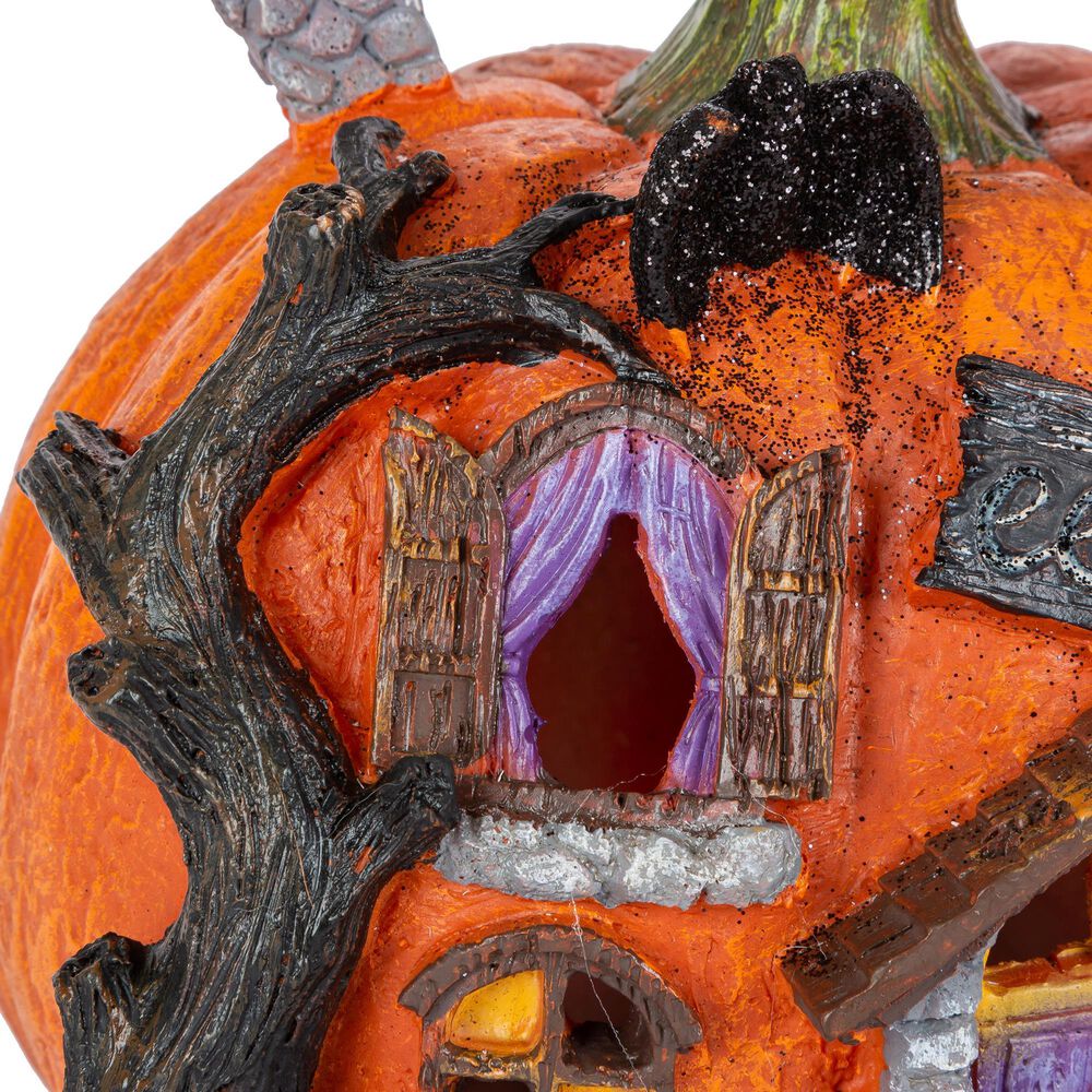 The Gerson Company 2-Piece Halloween Pumpkin House Set in Orange, , large
