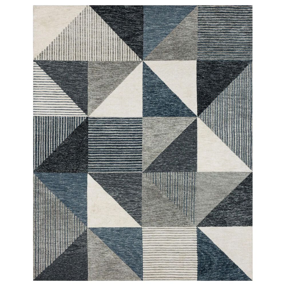 Drew and Jonathan Home Bowen Oblique 8" x 10" Blue Area Rug, , large
