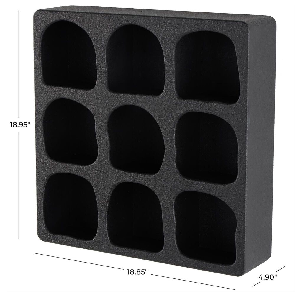 Maple and Jade 19" Wall Shelf with Abstract Block Shapes in Black, , large