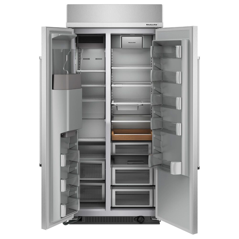 KitchenAid 20.8 Cu. Ft. Built-In Side by Side Refrigerator in Stainless Steel, , large