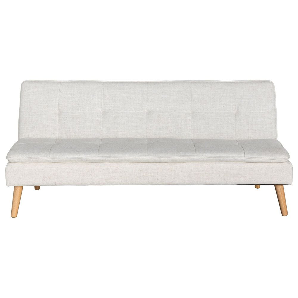 Lifestyle Solutions Tatum Convertible Sofa with Cream Cushion in Brown, , large