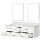 Lexora Home Castor 60" Double Bathroom Vanity in White with White Quartz Top, Rectangular Sinks and 28" Mirrors, , large