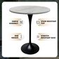 Leisuremod LeisureMod Verve Collection Modern Bar Height Table Black Base with 27 Round Marbleized White Laminated Top, , large