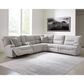 Ashley Acklen Place 5-Piece Power Reversible Reclining Sectional with Console in Pewter, , large