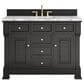 James Martin Vanities Brookfield 48" Single Bathroom Vanity in Black Onyx with 3 cm Carrara White Marble Top and Rectangular Sink, , large