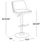 LumiSource Toriano Swivel Adjustable Bar Stool with Grey Faux Leather Upholstery in Black (Set of 2), , large