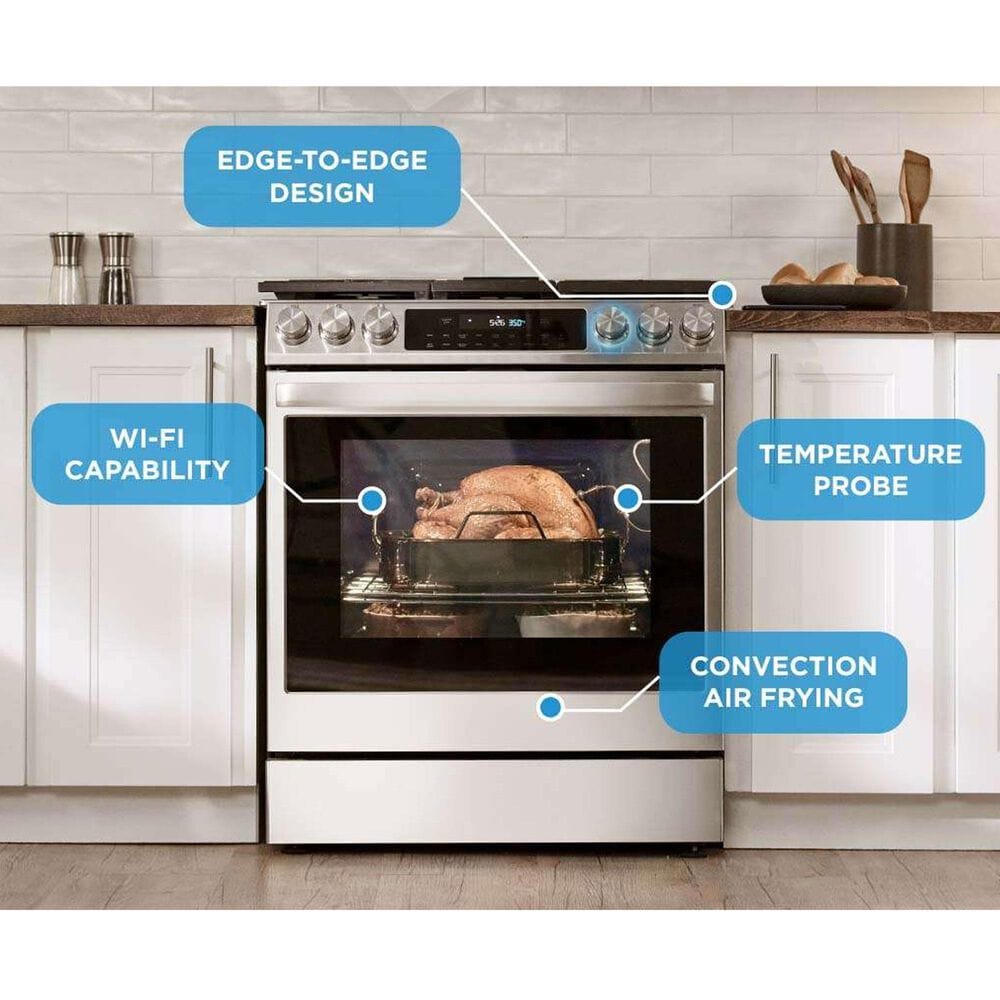 Midea 6.3 Cu. Ft. 5-Burner Smart Slide-In Electric Range in Stainless Steel, , large