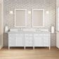 James Martin Brittany 84" Double Bathroom Vanity in Bright White with 3 cm Eternal Jasmine Pearl Top, Rectangular Sinks and FreePower Wireless Charger, , large