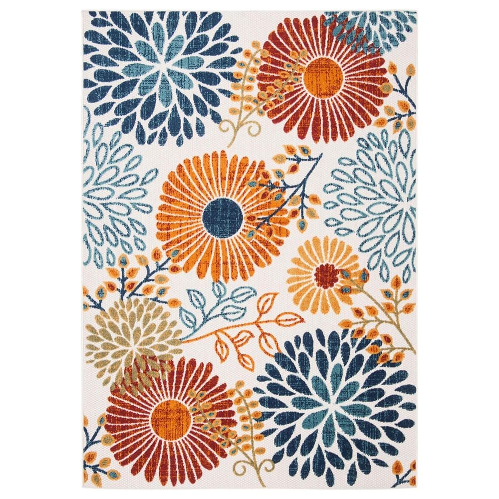 Safavieh Cabana CBN832A 5"3" x 7"6" Creme and Red Indoor/Outdoor Area Performance Rug, , large