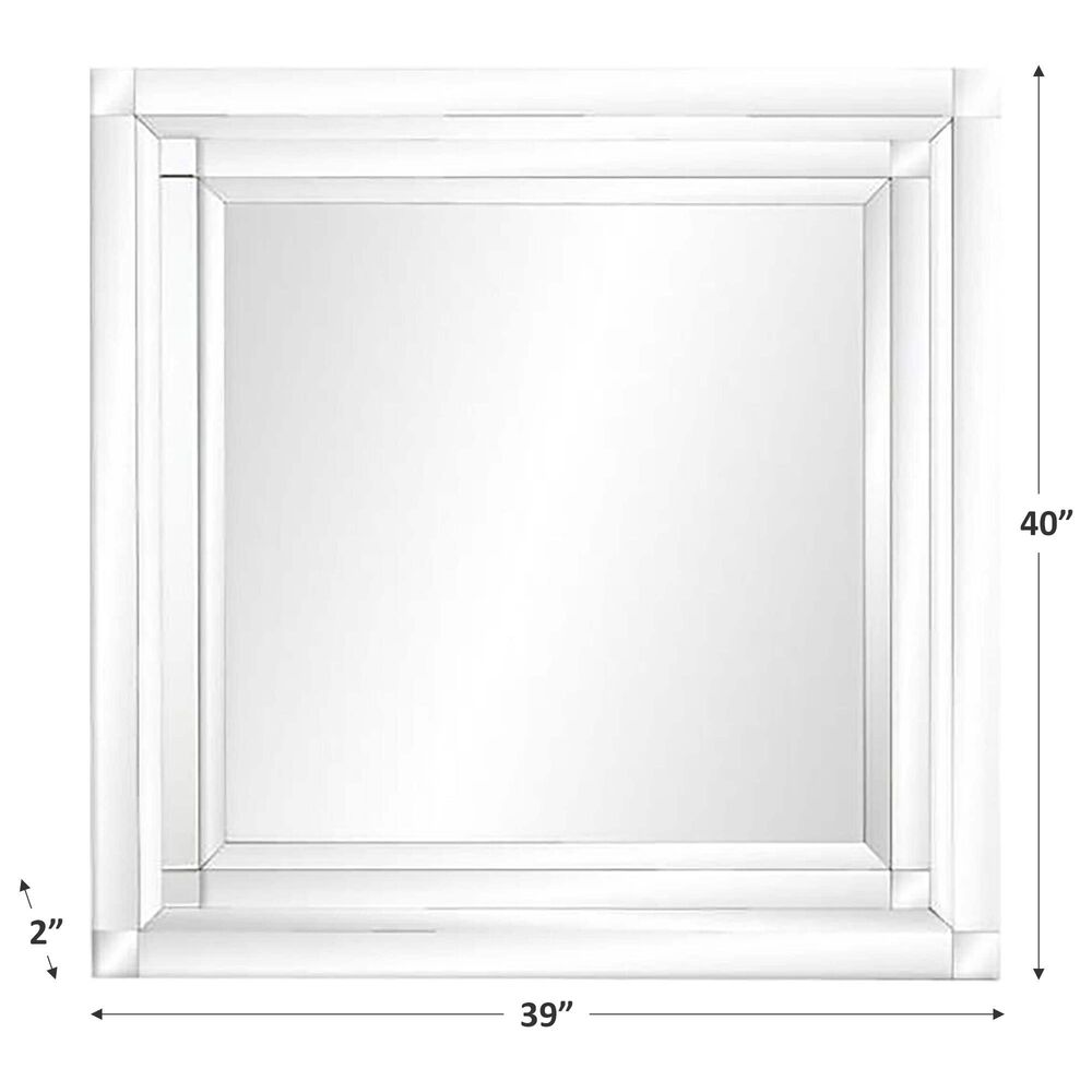 Maple and Jade Glam Glass Wall Mirror in Silver, , large