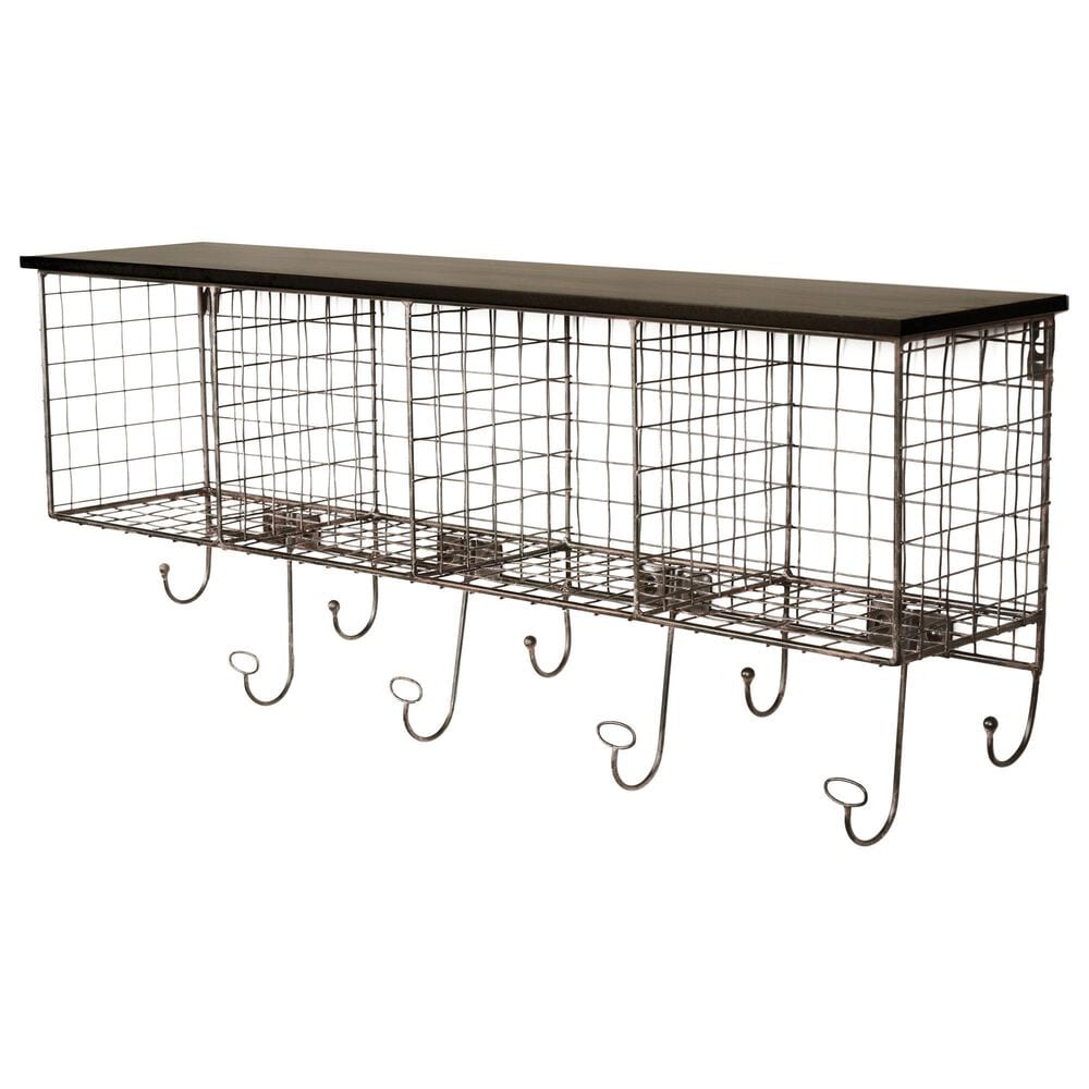 Linden Boulevard Pearse 4-Cubby Wall Shelf in Black, , large