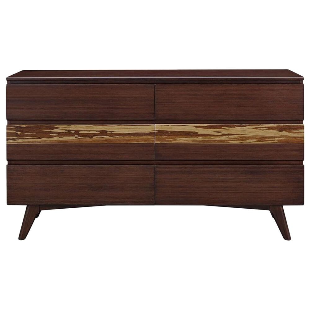 Natural Bamboo Furnishings Six Drawer Double Dresser in Sable, , large