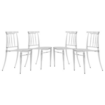 Leisuremod Lucite Dining Side Chair in Clear (Set of 4), , large