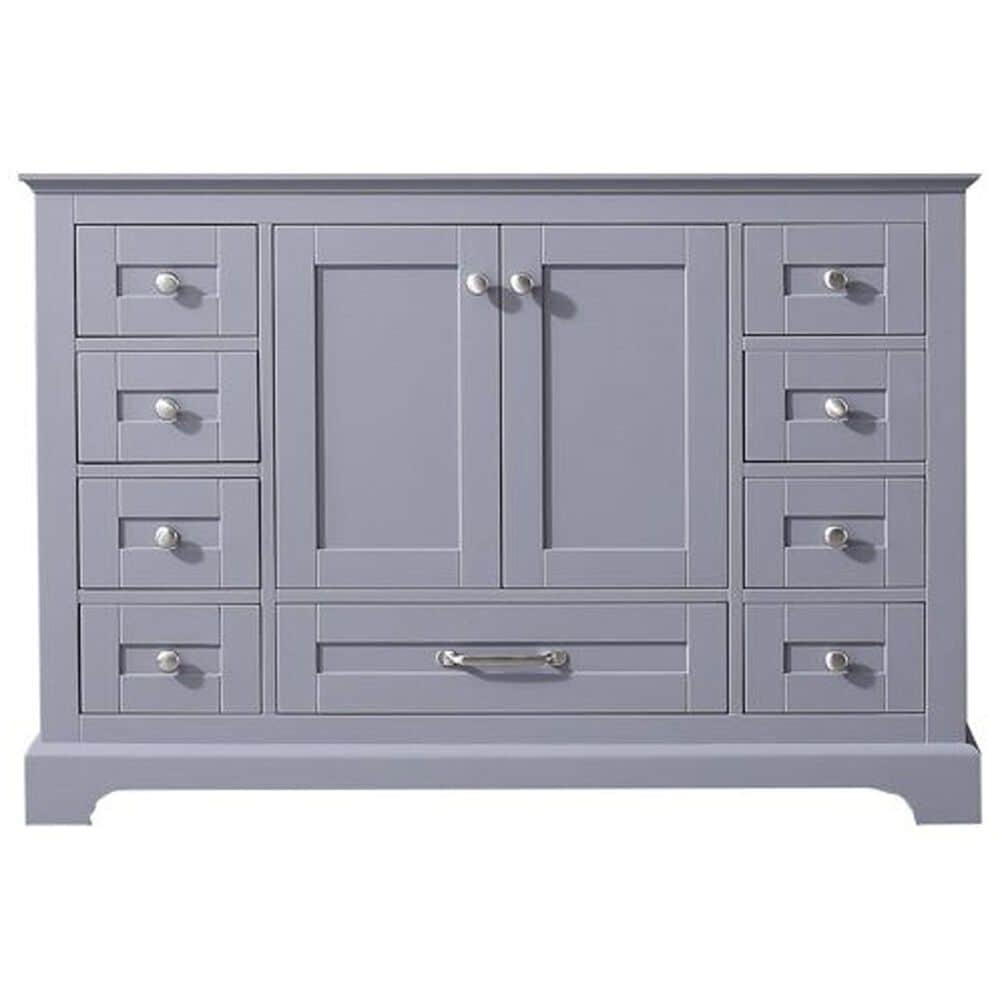 Lexora Home Dukes 48&quot; Single Bathroom Vanity in Dark Grey with 2 cm White Cultured Marble Top and Rectangular Sink, , large
