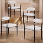 Morden Fort Modern Boucle Arm Chair with White Cushion in Black and Gold (Set of 4), , large