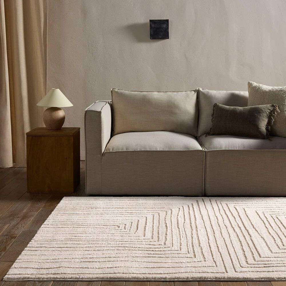 Jaipur Jaida Fantana 8'10" x 12' Gray Morn, Humus and Coconut Milk Area Rug, , large