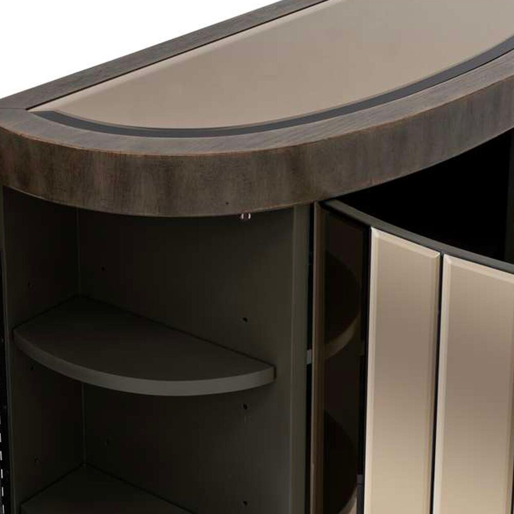 Bassett Mirror Company Serrano 4-Door Hall Cabinet in Rich Chocolate Brown and Bronze, , large