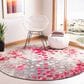 Safavieh Madison MAD425R 5" Round Grey and Red Area Rug, , large