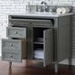James Martin Vanities Brittany 36" Single Bathroom Vanity in Urban Gray with 3 cm White Zeus Quartz Top and Rectangular Sink, , large