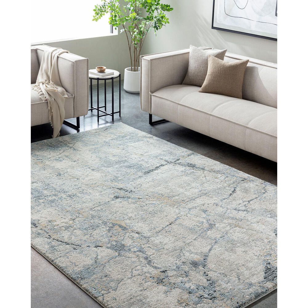 Surya Avellino 9&#39;2&quot; x 12&#39; Light Beige, Gray, Pale Blue, Tan, Deep Teal and Denim Area Rug, , large