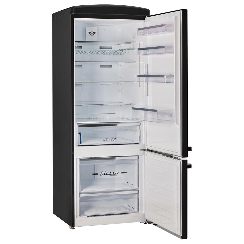 Unique Appliances Classic Retro 17 Cu. Ft Bottom Mount Refrigerator in Midnight Black, , large