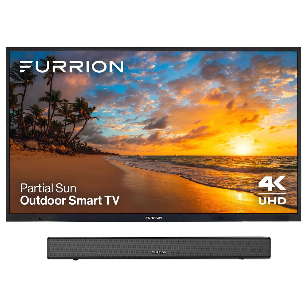 Furrion 55" Aurora Partial Sun Outdoor 4K LED UHD - Smart TV with 70W 2.1 Soundbar in Black, , large