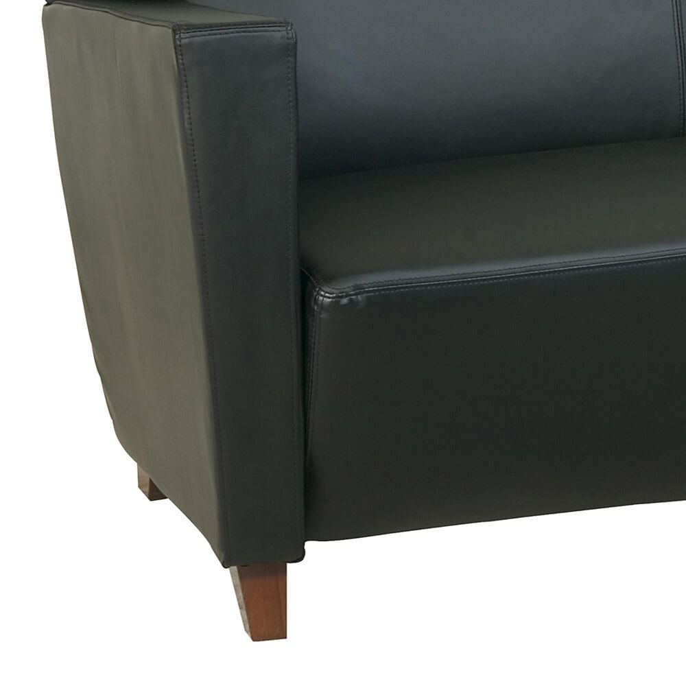 OSP Home Stationary Loveseat with Cherry Legs in Black, , large