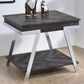 Steve Silver Roma End Table in Shadow Grey and Chrome, , large