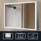 Lexora Home Mesa 30" x 36" LED Mirror Medicine Cabinet with Defogger in Aluminium, , large