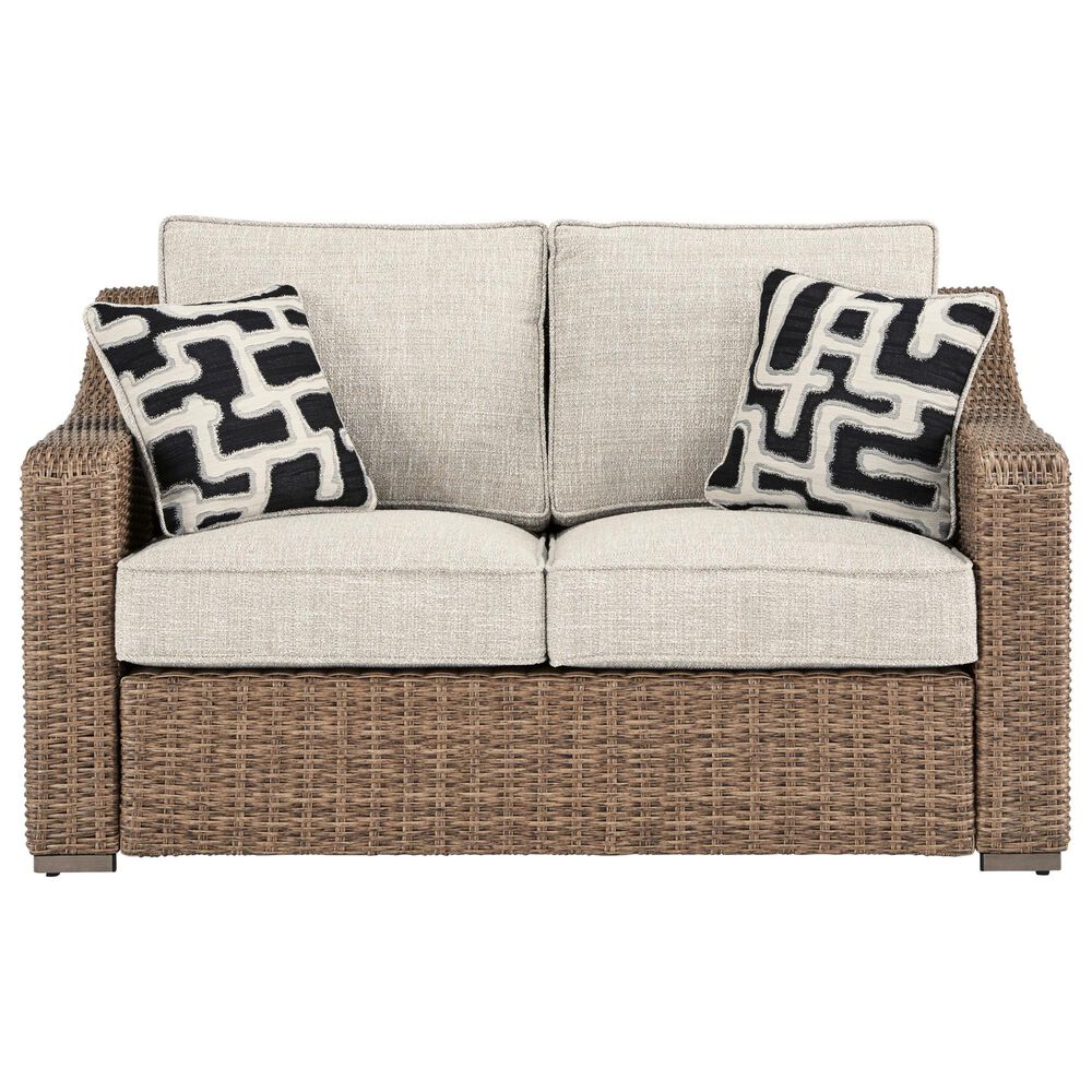 Ashley Beachcroft Patio Loveseat in Beige, , large
