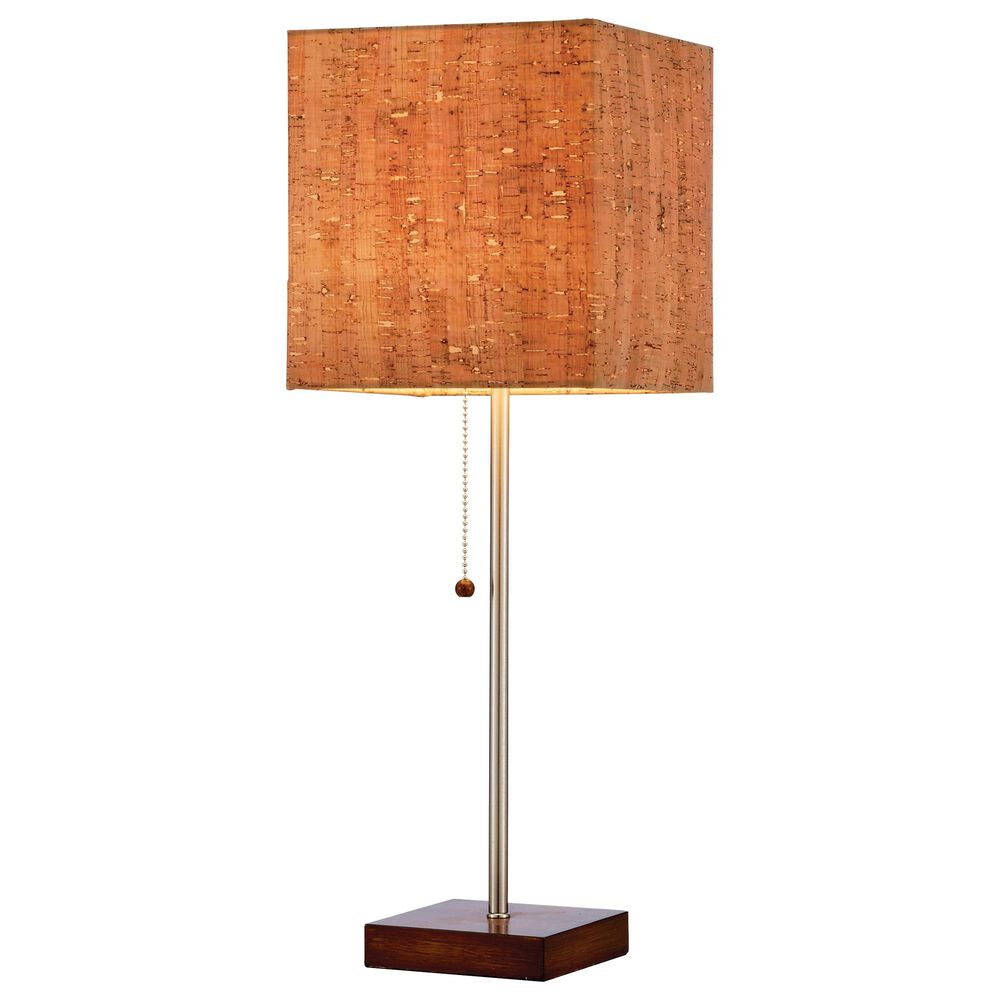 Adesso Sedona Table Lamp in Walnut and Brushed Steel, , large