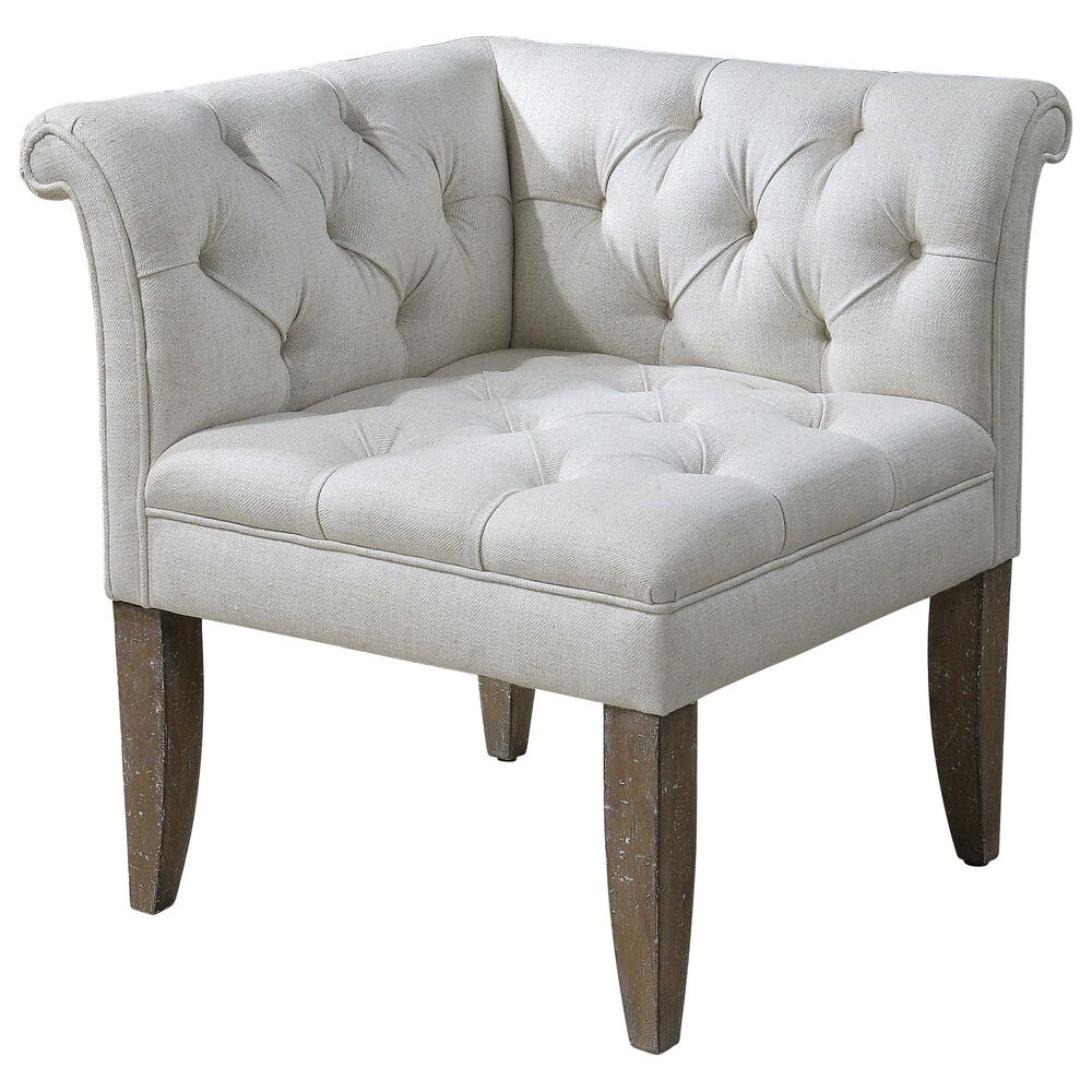 Uttermost Tahtesa Corner Chair in Bright Ecru, , large