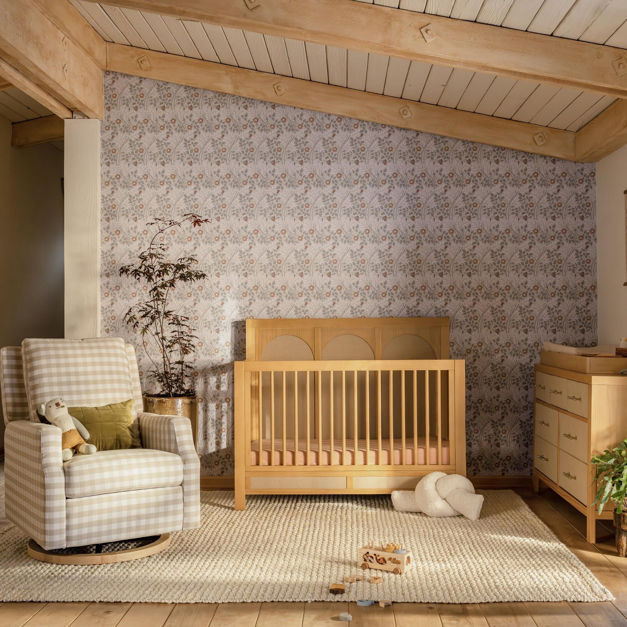 New Haus Eloise 4 In 1 Convertible Crib in Honey NFM