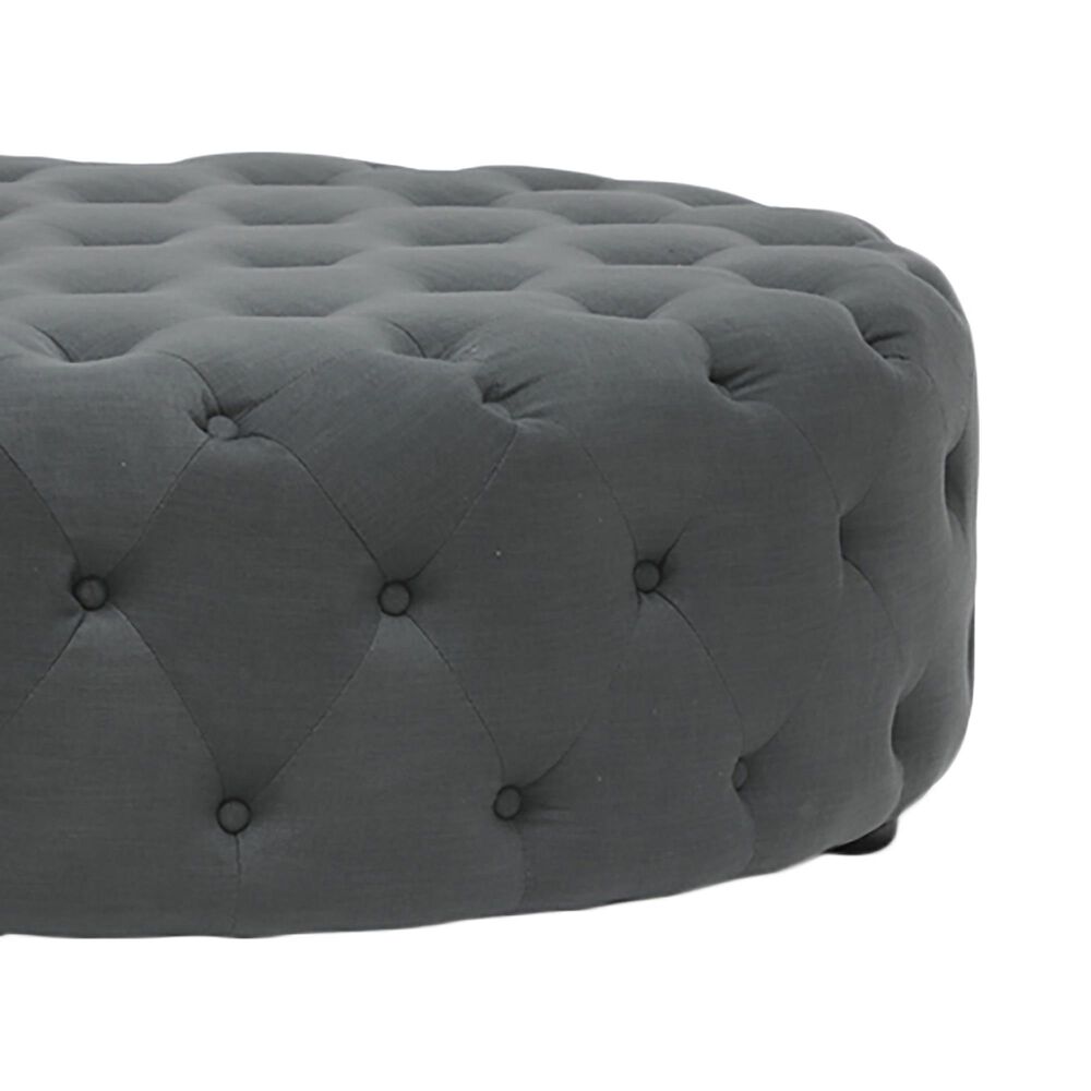Baxton Studio Cardiff Ottoman in Dark Gray, , large