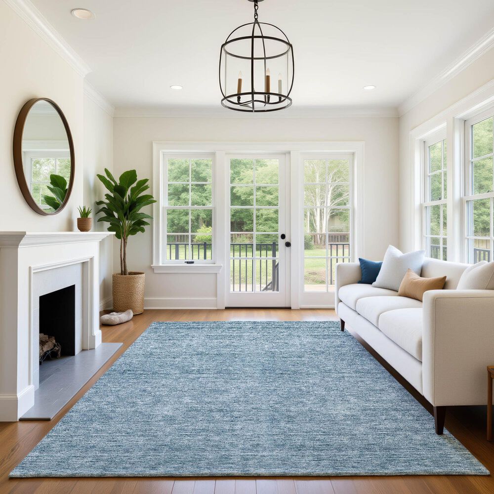 Dalyn Rug Company Soft Essentials Solid Denim 3' x 5' Indoor/Outdoor Area Rug, , large