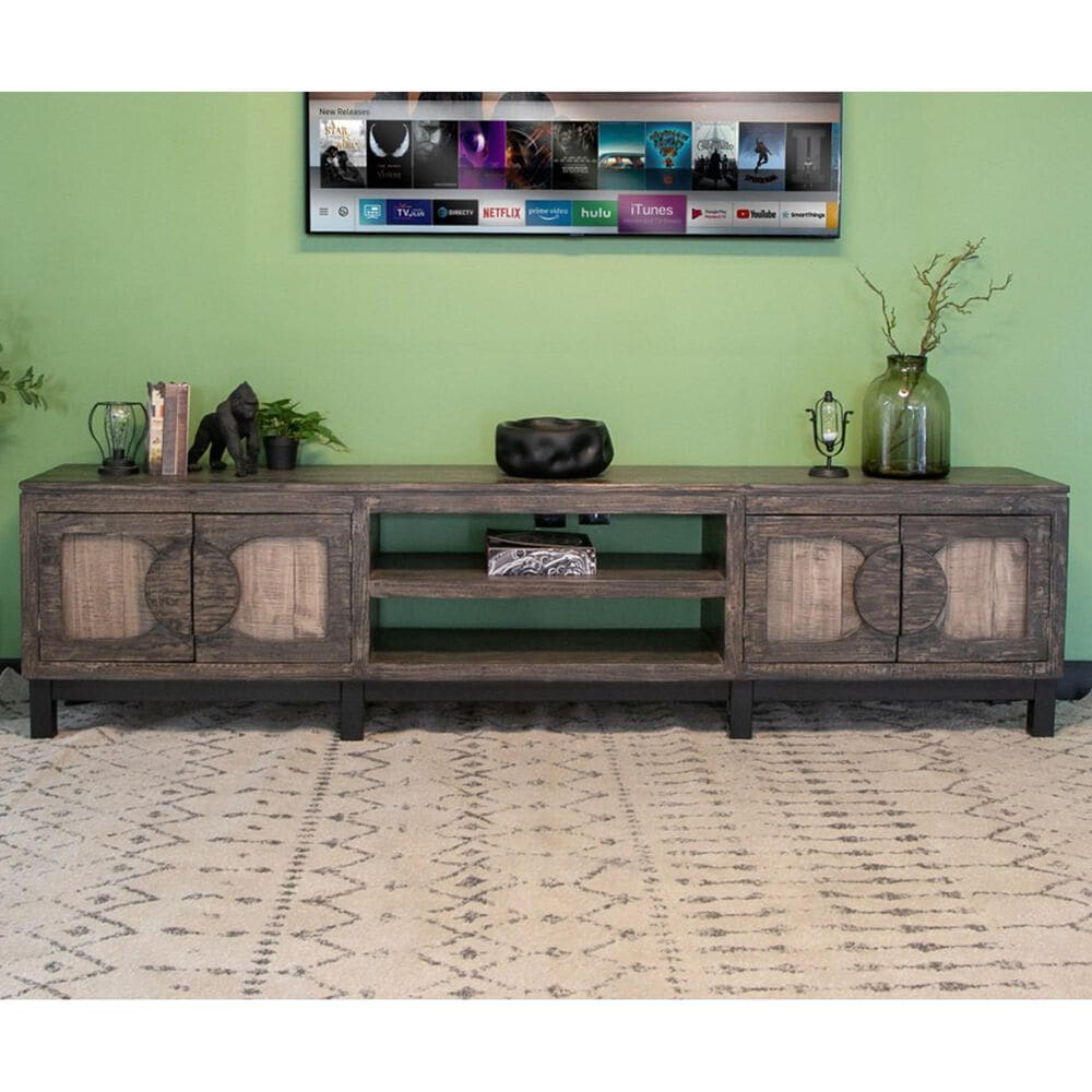 Fallridge Cosala 93&quot; TV Console in Rustic Brown, , large