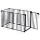HOMLUX 6-Panel Adjustable Pet Gate in Black, , large